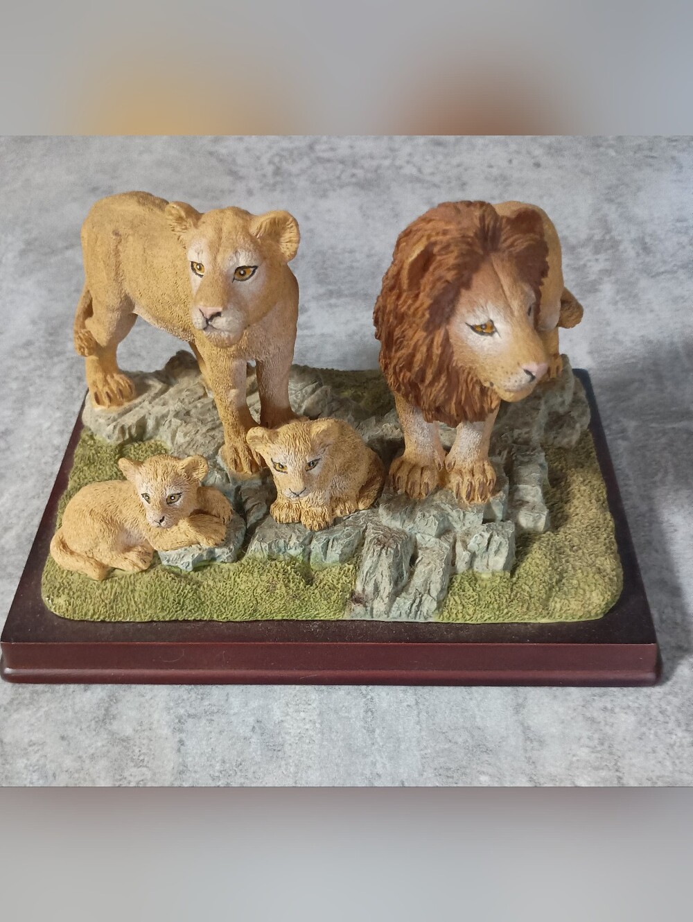 Lion Family Figurine - Tan and Brown Safari Statue